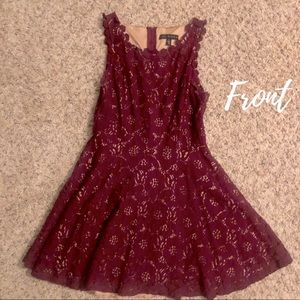 City Studio Maroon Embroidered Sleeveless Dress